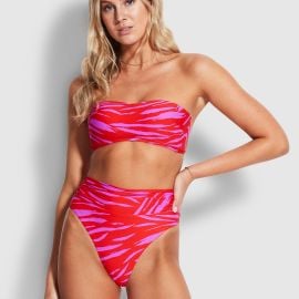 Skin Deep Roll Top Rio - Mandarin Red Seafolly US at Seafolly