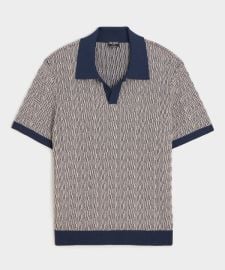 Skip-Stitch Montauk Sweater Polo in Navy - Todd Snyder at Todd Snyder