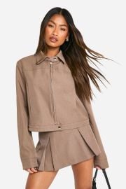 Skirts Tailored Pleated Mini Skirt at Boohoo