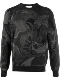 Skull Camouflage Sweater by Alexander McQueen at Farfetch