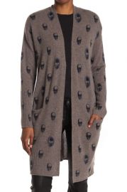 Skull Cashmere Harper Skull Print Open Cardigan at Nordstrom Rack