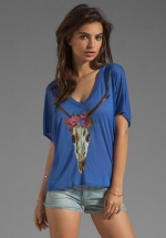 Skull and flowers tee by Chaser at Revolve