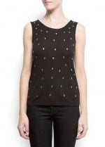 Skull studded tank top at Mango