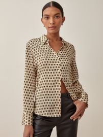 Sky Top - Long Sleeve Silk  Reformation at Reformation