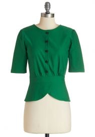 Slate In the Day Top in Emerald at ModCloth