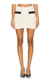 Slater Mini Skirt In Ivory Black at Revolve
