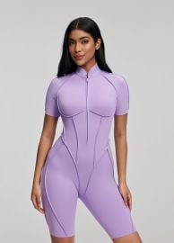Sleek Shorts Catsuit Color Lavender BetterMe Store at BetterMe