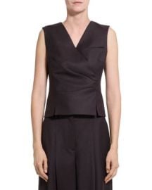 Sleek Wool Wrap Vest at Bloomingdales