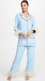 Sleeper Blue PJ Set With Feathers at Shopbop