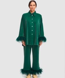 Sleeper Cosmos Lurex PJ Set in Green at The Iconic