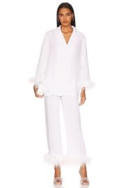 Sleeper Pajama Set With Double Feathers In White at Revolve