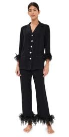 Sleeper Party Pajama Set with Double Feathers Black S at Shopbop