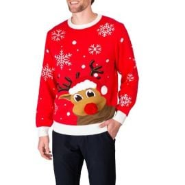 Sleephero Menx27s Ugly Christmas Sweater For Men Soft Holiday Party Mens Knit Pullover Sweater Reindeer Medium Target at Target