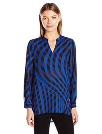 Sleeve Swept Check Blouse by Vince Camuto at Amazon