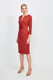 Sleeved Envelope Neck Dress at Karen Millen