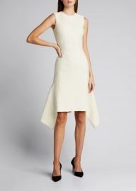 Sleeveless Asymmetric Matelasse Sheath Dress by Alexander McQueen at Bergdorf Goodman