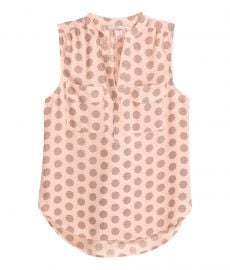 Sleeveless Blouse in Powder Pink Patterned at H&M