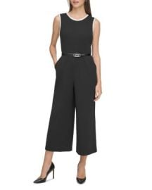 Sleeveless Cropped Belted Jumpsuit at Bloomingdales