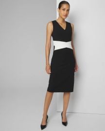 Sleeveless Cross-Front Sheath Dress White House Black Market at White House Black Market