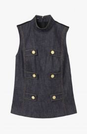 Sleeveless Denim Military Top at Derek Lam