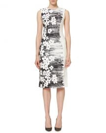 Sleeveless Floral Sheath Dress at Neiman Marcus