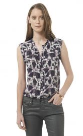 Sleeveless Geo Print Henley at Rebecca Taylor