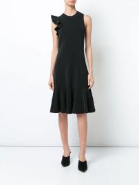 Sleeveless One Shoulder Ruffle Dress at Farfetch