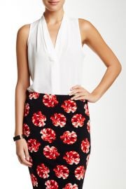 Sleeveless Pleated V-Neck Blouse at Nordstrom Rack