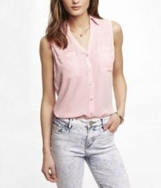 Sleeveless Portofino Shirt at Express