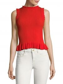 Sleeveless Ribbed Tank Top at Saks Off 5th