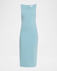 Sleeveless Scoop-Neck Midi Sheath Dress at Neiman Marcus
