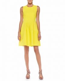 Sleeveless Seamed A-Line Dress by Lela Rose at Last Call