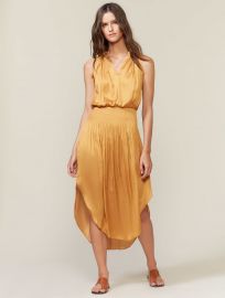 Sleeveless Smocked Waist Midi Dress by Halston Heritage at Halston Heritage