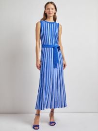 Sleeveless Soft Ribbed Knit Belted Maxi Dress - Modern Fit at Misook