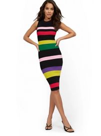 Sleeveless Stripe Sweater Dress at NY&C