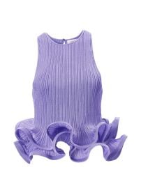Sleeveless Top with Ruffled Hem at Farfetch
