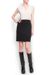 Sleeveless Two Tone Dress at Mango