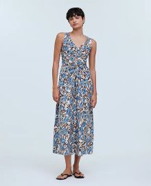 Sleeveless V-Neck Midi Dress in Floral at Madewell