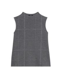 Sleeveless Volume Top in Checked Eco Knit at Theory