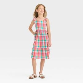 Sleeveless Woven Plaided Midi Dress at Target
