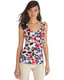 Sleeveless floral tiered shell at White House Black Market