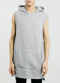 Sleeveless hoodie tunic at Topman