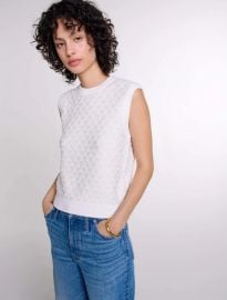 Sleeveless knit jumper White For Women at Maje