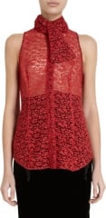 Sleeveless lace blouse by L Wren at Barneys