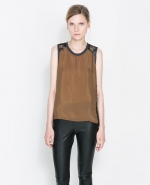 Sleeveless lace top at Zara