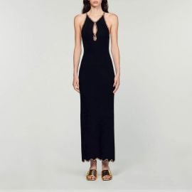 Sleeveless maxi dress Black Gray Women Paris at Sandro