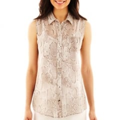 Sleeveless snakeskin print shirt by Liz Claiborne at JC Penney