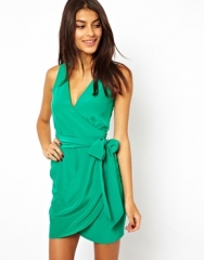 Sleeveless wrap dress at Asos