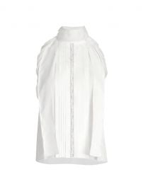 Sleevless Jacquard Crepe De Chine Top at Saks Fifth Avenue