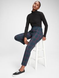 Slim Ankle Plaid Pants at Gap